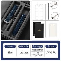 JWNSPA Leather Watch Strap for Omega 007 Seamster 300 De Ville AT150 Commander 19mm 20mm 21mm 22mm Butterfly Fly Watch Band 22mm mėlyna