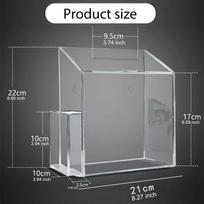 Acrylic Donation Box Lockable Ballot Organizer Suggestion Container Modern Design for Secure skaidri