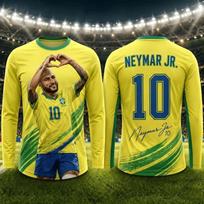 2026 Neymar Fan 3D Print Sports Quick Dry Breathable Family Long Sleeve T-shirt,Outdoor Football Jersey Fan Training Casual Tops 4XL