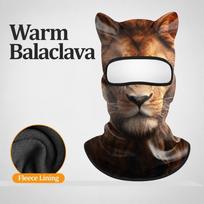 Stretchy Unisex Balaclava Mask Warm Lining Animal Head Cover Winter Full Face Mask  Skiing Cycling Style-B brown
