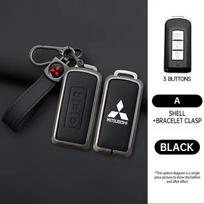 Odinis automobilio nuotolinio valdymo pultelio dėklas, skirtas Mitsubishi ASX LANCER Pajero Sport Outlander Eclipse Cross, raktų pakabukas, pilnas dangtelis, priedai black