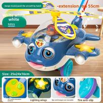 Multifuntion Baby Push Walker With Music And Lights For Toddlers Age Zero To Three Blue Plane