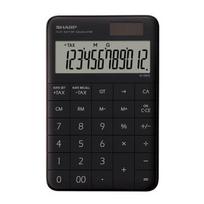 SHARP Design Calculator EL-VM72-BX Black 12 Digit Mini Nice Size Flat Face juoda