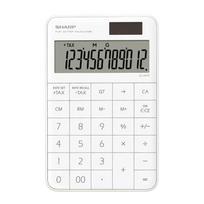 SHARP Design Calculator EL-VM72-BX Black 12 Digit Mini Nice Size Flat Face balta