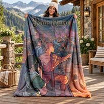 Avatar The Last Airbender Custom Name Flannel Blanket Personalized Soft Warm Plush Throw Blanket Customized Gift for Family Friends 80cmx120cm