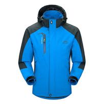 Outdoor Jacket for Men Hooded Windproof Jacket Windbreaker for Hiking,Fishing and Runing 4XL mėlyna