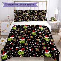 3 vnt. Grinčo patalynės komplektas: antklodės užvalkalas su užsegimu, 1 antklodės užvalkalas ir 2 pagalvių užvalkalai, minkštas ir patogus visais metų laikais. 140cmx210cm