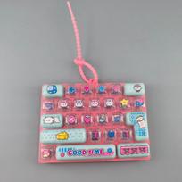 Simulation Keyboard Mechanical Keyboard Pendant Mini Keyboard Keycap Clicker  Backpack Decoration rožinė