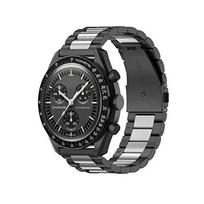 Stainless Steel Strap for Omega x Swatch joint MoonSwatch Band 20mm Metal Folding Buckle Wrist Bracelet Watch Accessories Silver 20mm gray