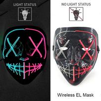 Wireless Purge Luminous LED Mask Adult Full Face Headgear Costumes Cosplay Mask Carnival Masquerade Glow In The Dark black