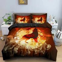 Animal Black Wolf Bedding Set Boys Girls Twin Queen Size Duvet Cover Pillowcase Bed Kids Adult Fashion Home Textileextile 70x133cm 2pcs black