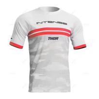 THOR Short Sleeve MTB Jersey Quick Dry Cycling T-Shirt Men Women Mountain Bike Motocross Top 6XL white