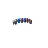 Rainbow Colorful Dental Teeth Grillz Colorful Teeth Braces Costume Mouth Grills  Christmas Parties bottom blue