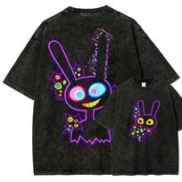 The Amazing Digital Circus Washed T-shirt 2026 New Model personality Clothes shirt Year round clothing Retro Fashion Vintage Loose gift high quality XXL black