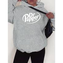 Dr Pepper Moteriškas estetiškas džemperis su gobtuvu - Europos dydis, Pavasaris/Ruduo XS white