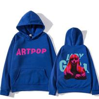 European Size Lady Gaga Double-Sided Printed Hoodie XL blue