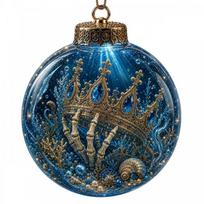 Christmas Pirate Theme LED Light-Up Transparent Hanging Ornament 3D Acrylic Crystal Ball Tree Decor With Light
