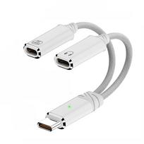 2 in 1 Design 2-in-1 USB C OTG Adapter PD 100W 2 in 1 USB Type C Audio Cable  Fast Charging balta