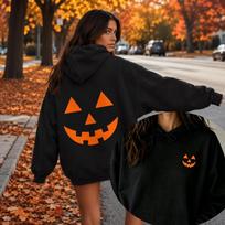 Laimingas Džekas | Džeko moliūgo Hoodie | Mielas Helovino džemperis | Dovana Helovino gerbėjui XS juoda