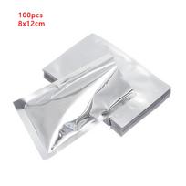100PCS Silver Food Grade Saran Wrap Vacuum Sealer Aluminium Foil Bags Heat Seal Bag Storage Pouches