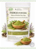 Natural Indigo Powder for Hair 200g with Spoon, Herbal Hair Color for Grey Coverage, Chemical Free Plant Based Dye beige