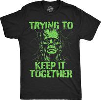 Frankenstein Trying To Keep It Together T-shirt XXXL green