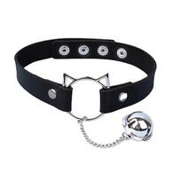 Sexy Gothic Punk Harajuku Halloween Chain Choker Collar Necklace for Women Adjustable Leather for Cat for Head Chocker N 1 juoda