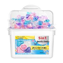 30-Capsule Five-in-One Laundry Detergent Pods: Stain Removal, Softening, Long-Lasting Fragrance. white