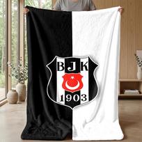 BESIKTAS J.K Tematikos pledas Minkštas flanelinis pledas Pliušinis apklotas Jaukus sofos-lovos pledas namų dekoravimui 150x180cm