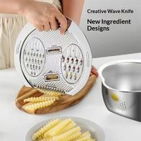 1/2Pcs Slicing And Shredding Machine Vegetable Drain Bowl Rice Cleaning Bowl Fruit Veg Drain Basin Kitchen Tools A2 gray