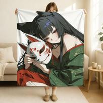 Zenless Zone Zero Hoshimi Miyabi Blanket Soft and Skin Friendly For Couch Bed Napping Bedspread All Seasons Comforter Size: 75*100cm, Weight: 230 GSM gray