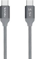 Kabelis Nevox 1654, 2 x USB Type C, 200 cm, pilka sp.