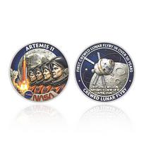 Artemis II Commemorative Medal NASA Lunar Mission Commemorative Coin Collection for Space Exploration gray