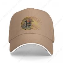 I Love Bitcoin Art Cryptocurrency Art Multicolor Hat Peaked Womens Cap Personalized Visor Windproof Hats One Size beige