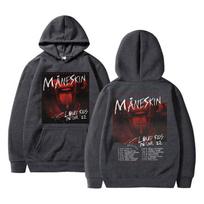Maneskin Louds Kids Gets Louder Tour Hoodie Unisex Hip Hop Streetwear Vyriški dideli megztiniai Unisex moteriški pankroko grupės megztiniai XL black