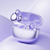 Xiaomi Open-Ear Bluetooth 5.4 Headphones with AI Noise Reduction, Hi-Res Audífonos, Lightweight Memory Silicone Earphones for Sports violetinė