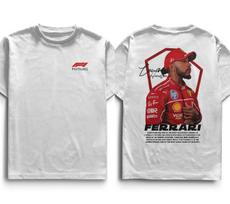 Lewis Hamilton Ferrari lenktyninio automobilio grafikos marškinėliai Vyrams Moterims Medvilniniai Laisvalaikio Per dydį Gatvės Hip Hop Trumpomis Rankovėmis Moteriški Vyriški Drabužiai XL raudona