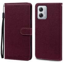Skirta Motorola G13 dėklas Minkštas piniginės tipo atverčiamas odinis dėklas Skirta Moto G13 dėklas Silikoninis knygos formos dėklas Skirta Motorola G13 dėklas Coque Fundas For Motorola G13 vyno raudonos spalvos