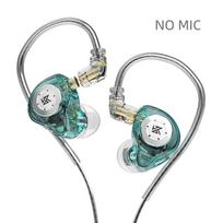 KZ EDX Pro 3,5 mm laidinės dinaminės ausinės su mikrofonu, įdedamos į ausis, Hi-Fi ausinės, triukšmą slopinančios ausinės, nuimamas laidas. No Mic žalsvai mėlyna