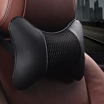 1PC Car Leather Seat Neck Pillow Headrest PU Rest Cushion Support Knitted Seat Auto Safety Neck Pillow Accessories juoda