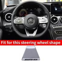 Automobilio vairo emblemos lipdukas Interjero ženkliuko apdaila Mercedes Benz AMG W204 W205 W203 W206 Brabus Maybach GLC CLA GLA gray