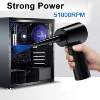 Wireless Air Duster 60000 RPM dulkių pūtimo pistoletas USB suspausto oro pūstuvo valymas, skirtas kompiuterio nešiojamojo kompiuterio klaviatūros kameros valymui juoda
