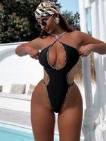 Thong Sexy Women One Piece Swimsuit Swimwear Female Hollow Out Biquini Monokini Swimming Suit Bathing Suit Beachwear S juoda