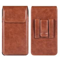 Karvės odos diržo segtukas telefono dėklas Vyriškas liemens krepšio laikiklis skirtas iPhone 16 15 Pro Samsung Galaxy S24 S23 S22 Plus Xiaomi Redmi Note 13 12 Oppo Holster Pouch S(6.1 Inch) ruda