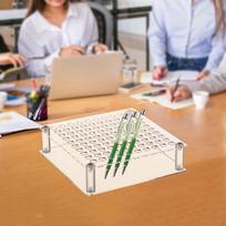 Acrylic Pen Holder Paint Brush Large Capacity Transparent 100 Slots Organizer for Colored beige