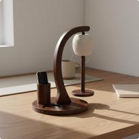 Rotating Yarn Spool Holder 360Degree Rotation WoodGrain Craft Finish Storage Brown Brown gray