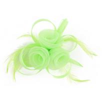 Breathable Mesh Floral Hairpin With Feather Accents Wedding Party Accessory Multi Color Option tamsiai mėlyna spalva