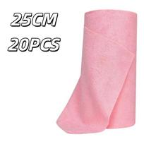 20/50Pcs Microfiber Tear Away Cleaning Cloth Roll Super Absorbent Lint Free for Tableware Kitchen Cleaning Wipes 20PCS Pink 20CM pink