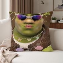 Anime Film S-shrek Pillow Case Suitable For Bedrooms Living Rooms Cars Home Decoration 12x12Inch gray