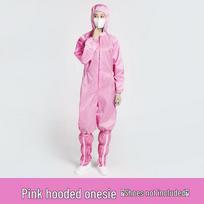 Unisex antistatinis apsauginis darbo kostiumas su gobtuvu, nepaliekantis pūkų XL-Pink without Shoes